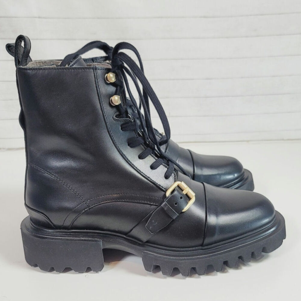 ALLSAINTS TORI LEATHER BOOTS IN BLACK, SZ 10 US / 40 EU